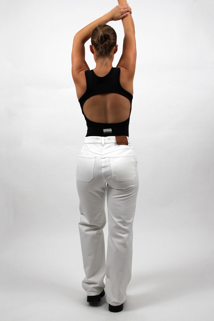 ONART BODYSUIT WITH OPEN BACK BLACK