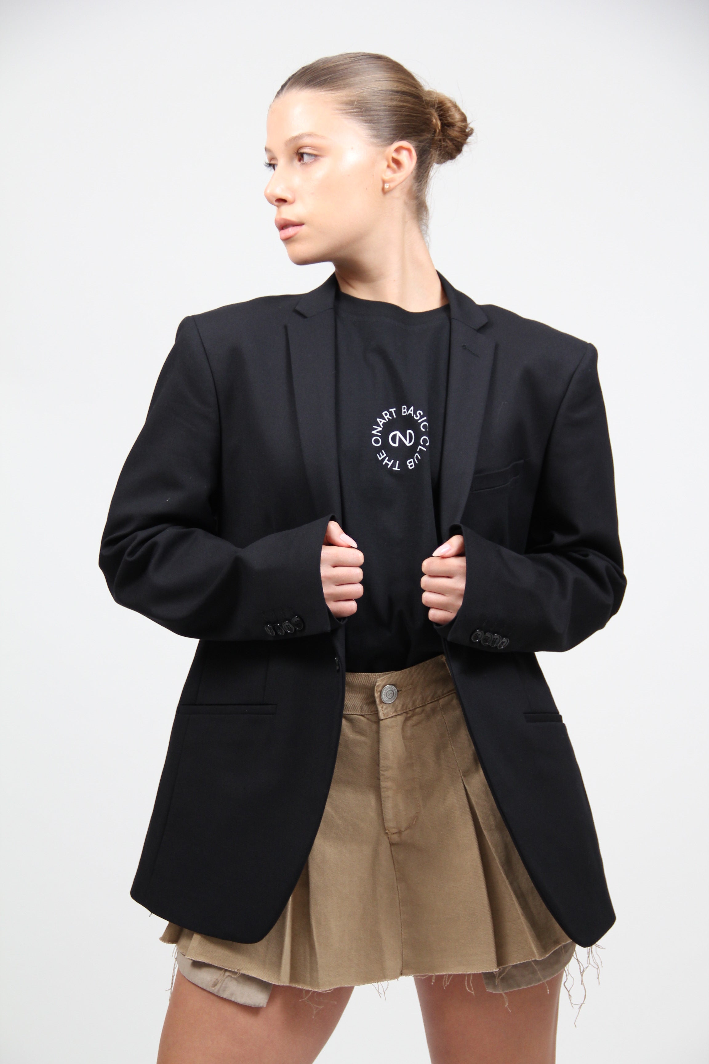 KELLY CAMEL DENIM MINI SKIRT