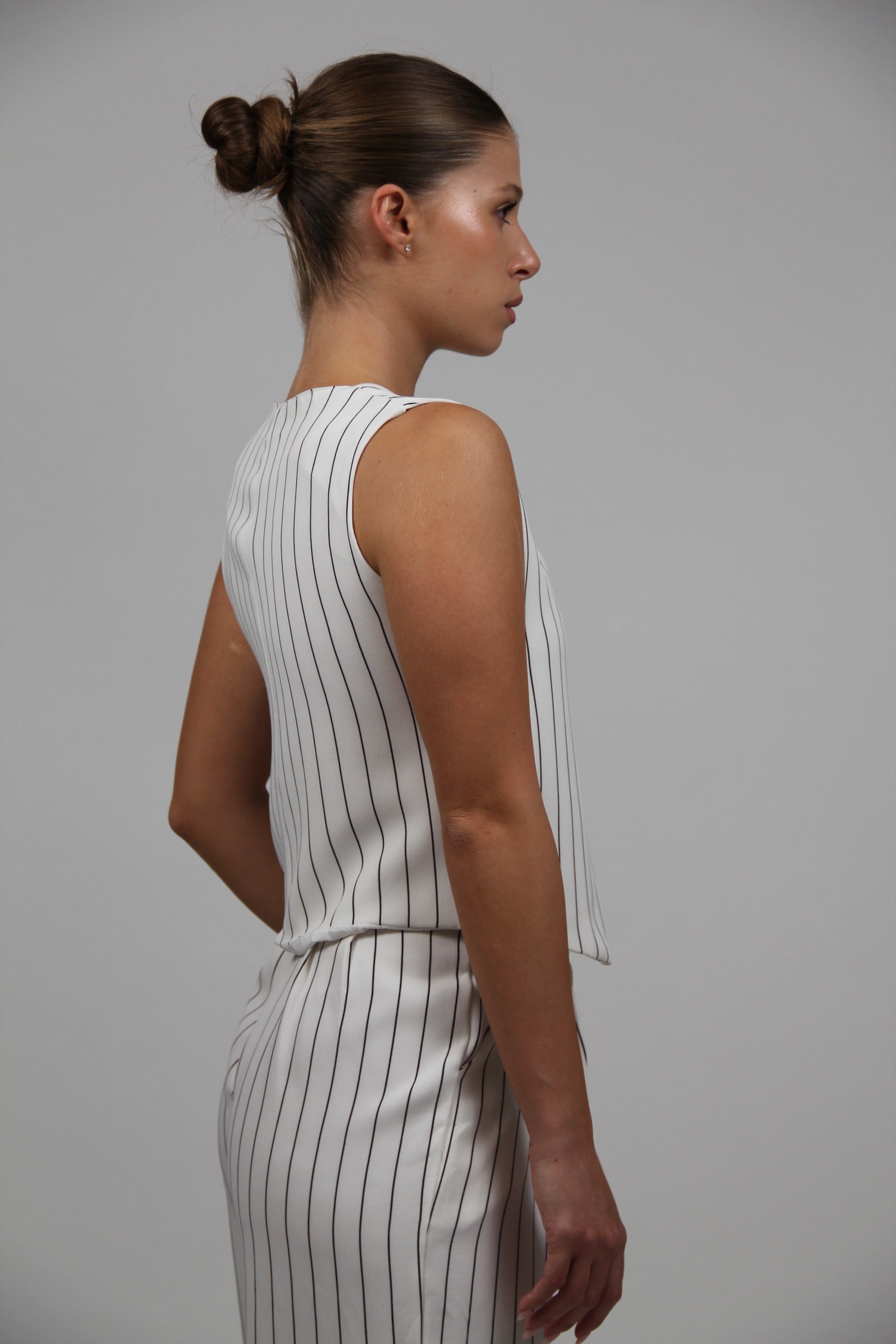 TAILORED STRIPED WAISTCOAT WHITE