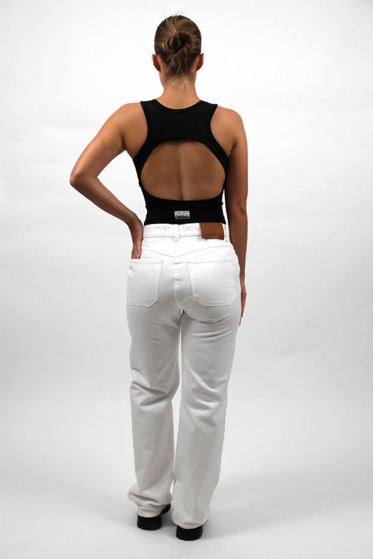 ONART BODYSUIT WITH OPEN BACK BLACK