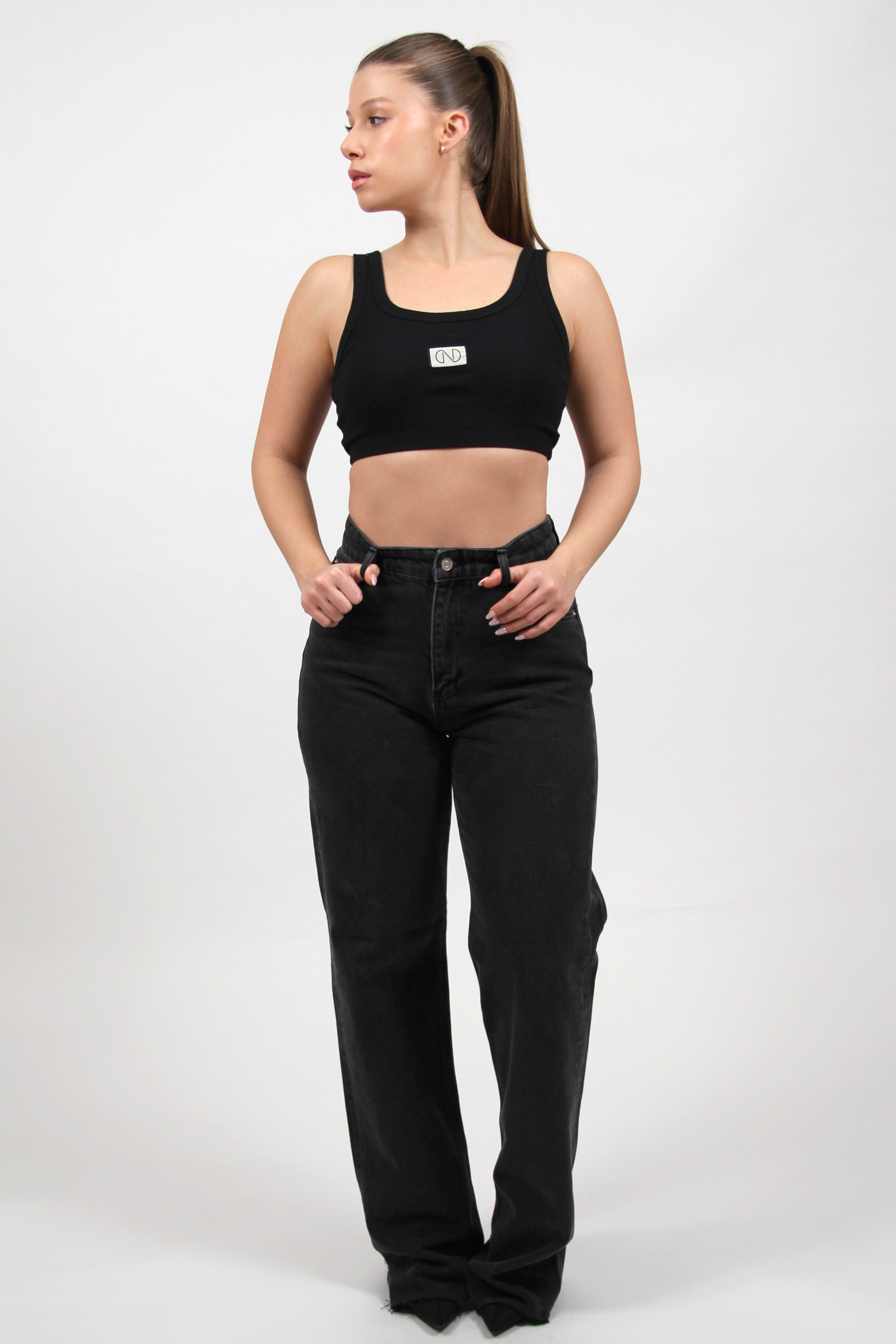 NO.5 HIGH WAISTED WIDE LEG DENIM