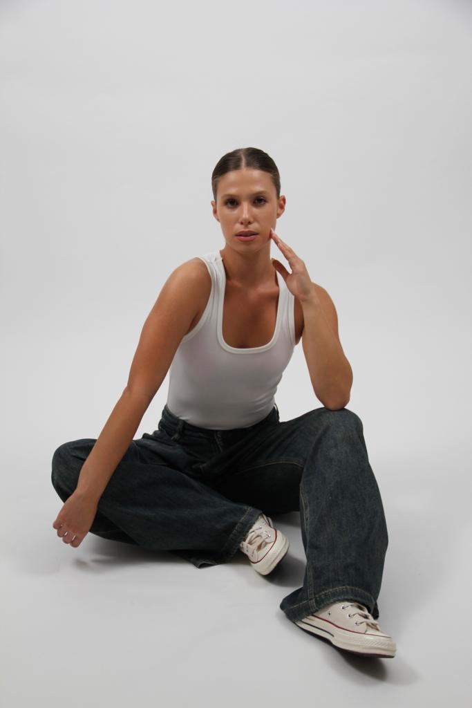 ONART BODYSUIT WITH OPEN BACK WHITE